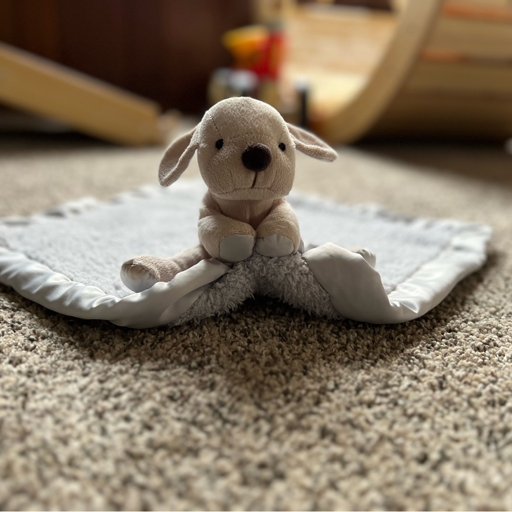 Like New - Barefoot Dreams CozyChic Barefoot Buddie - Blue/Puppy